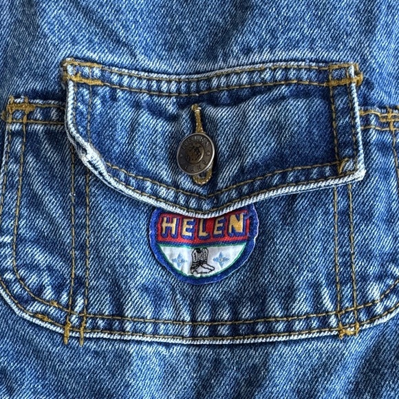 Helen Vintage Blue Denim Women Jeans Overalls Sz S - Picture 2 of 10